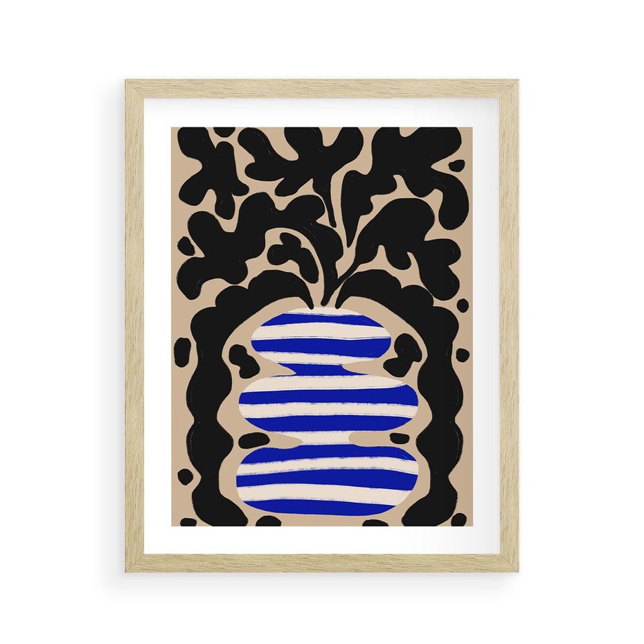 Plakat w ramie 40x50 - Boho Wizje - abstrakcyjny plakat, ciekawe formy - rama drewno