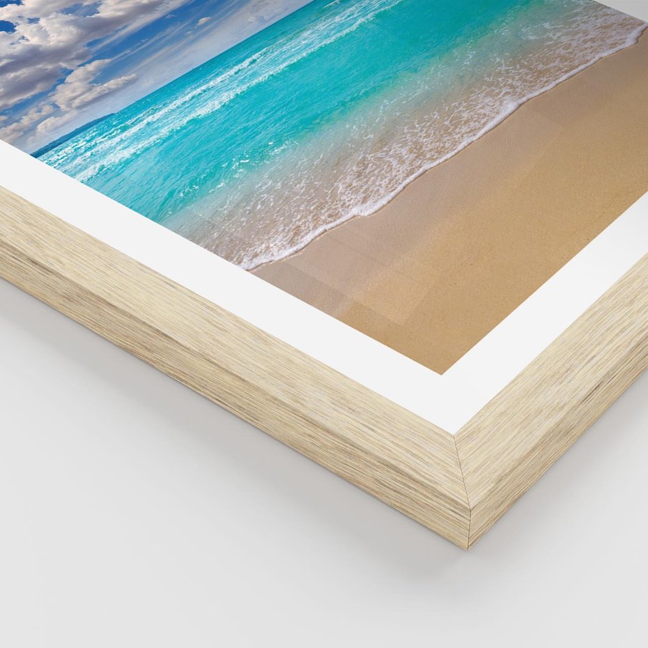 Plakat w ramie 30x40 - Idylliczna plaża nad morzem - plaża, morze - rama drewno