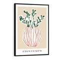 Obraz w ramie 50x70 - Boho Refleksje Natury - gałązki w wazonie, typografia - rama czarna