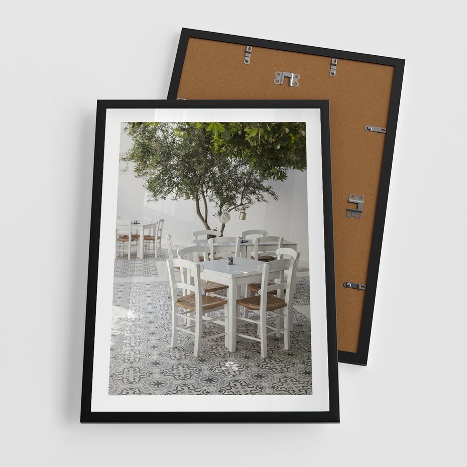 Plakat w ramie 50x70 - Włoska restauracja pełna smaków - włoska, restauracja - rama czarna