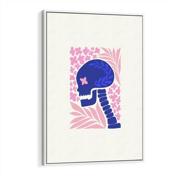 Obraz w ramie 50x70 - Żart z Czaszką - abstrakcja, sztuka nowoczesna - rama biała