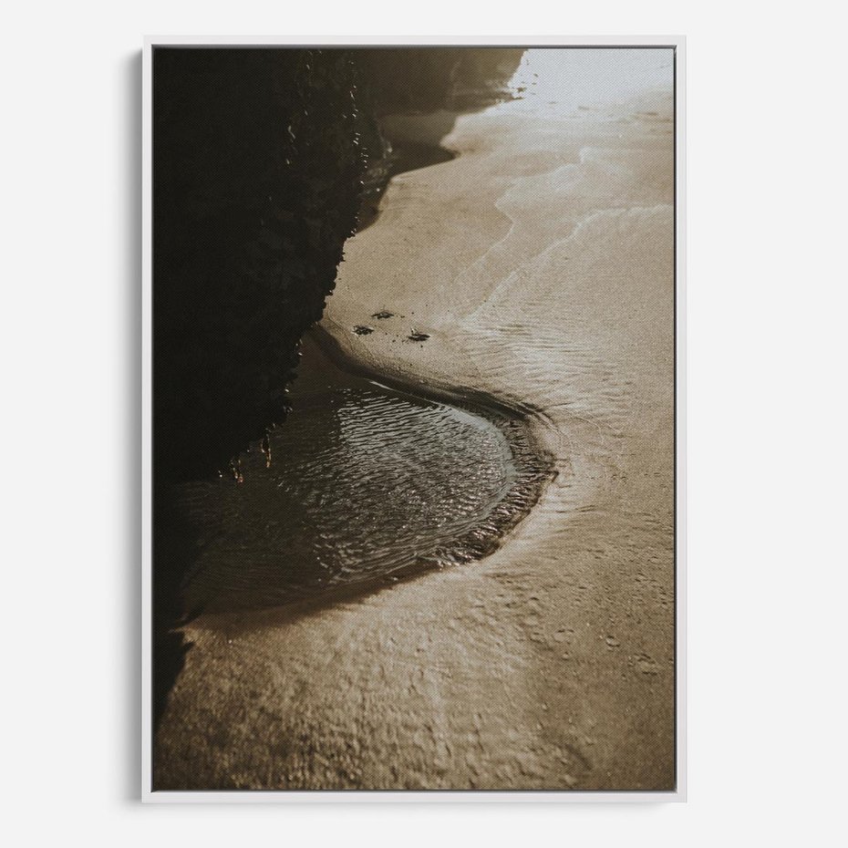 Obraz w ramie 50x70 - Relaksujący Raj - plaża, morze - rama biała