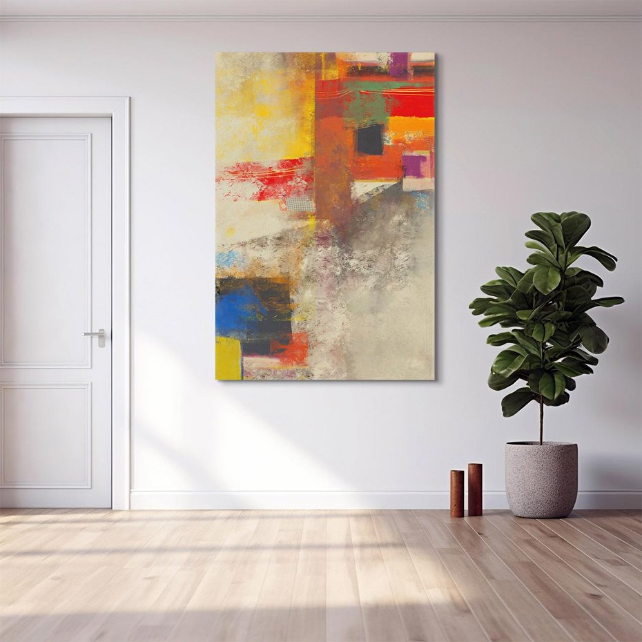 Obraz na płótnie 80x120 - Abstrakcja olejna - kształty i kolory - abstrakcja, olejna