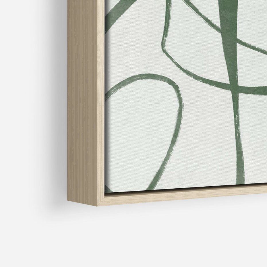 Obraz w ramie 70x100 - Zielony Spokój - zielona abstrakcja, spokojny plakat - rama drewno