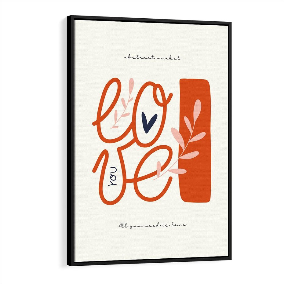 Obraz w ramie 50x70 - Pastelowa Siła Miłości - miłość, love - rama czarna