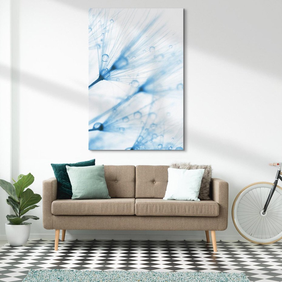 Obraz na płótnie 50x70 - Kwiat w kroplach wody - kwiat, krople