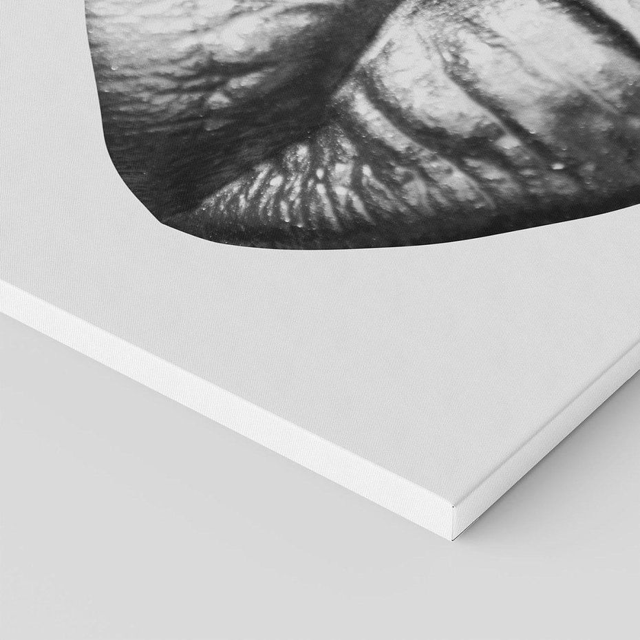 Obraz na płótnie 120x80 - Srebrna Moc Wyrazu - srebrne usta, zbliżenie