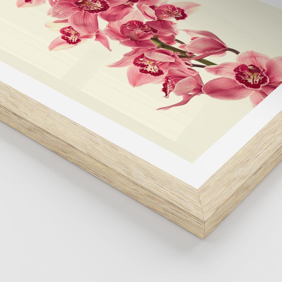 Plakat w ramie 30x40 - Orchidea w spa - relaks - orchidea, spa - rama drewno