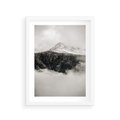 Plakat w ramie 30x40 - Zimowa Wielkość - górski krajobraz, zima w górach - rama biała