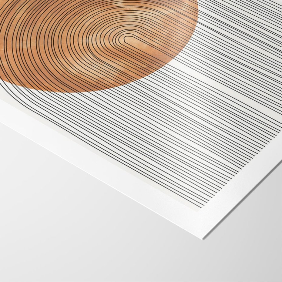 Plakat bez ramy 21x30 - Konturem Kształtowane - koło, boho styl