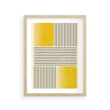 Plakat w ramie 50x70 - Geometria w Ruchu - geometria, proste linie - rama drewno