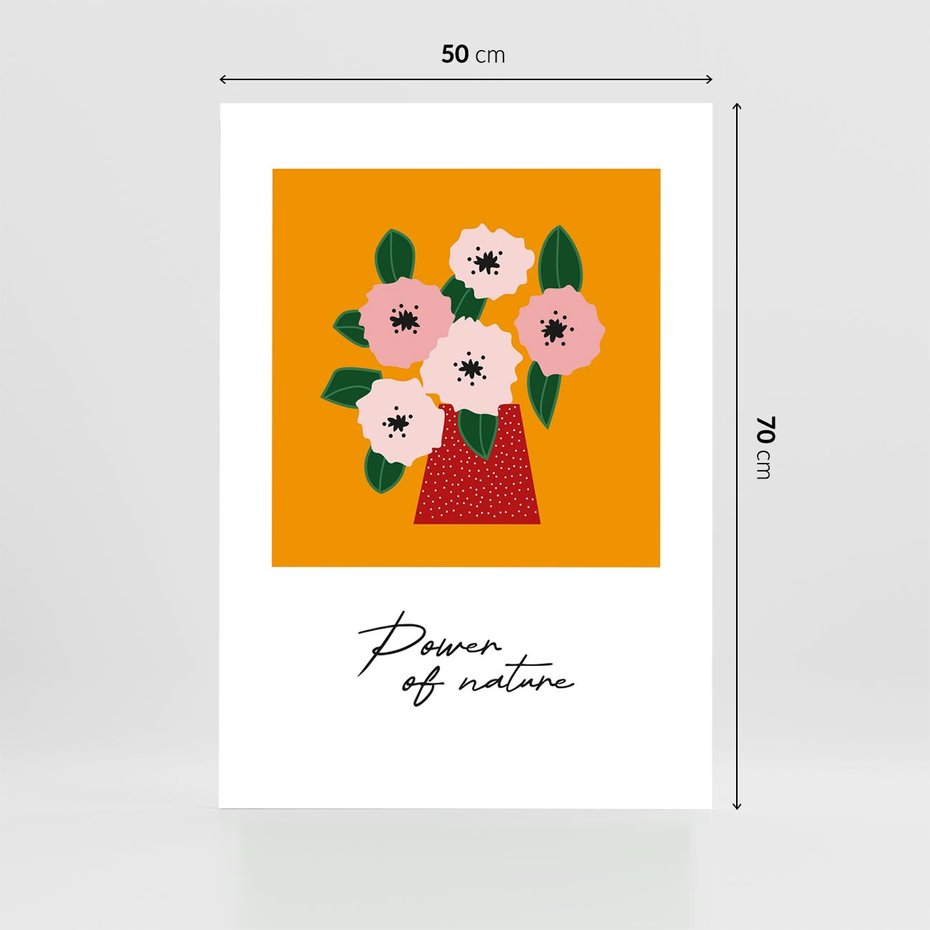 Plakat bez ramy 50x70 - Abstrakcyjna Kreska - kwiaty w wazonie, abstrakcja