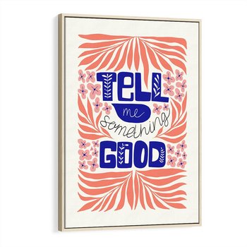 Obraz w ramie 80x120 - Bezgraniczne Formy - nowoczesna typografia, liście - rama drewno