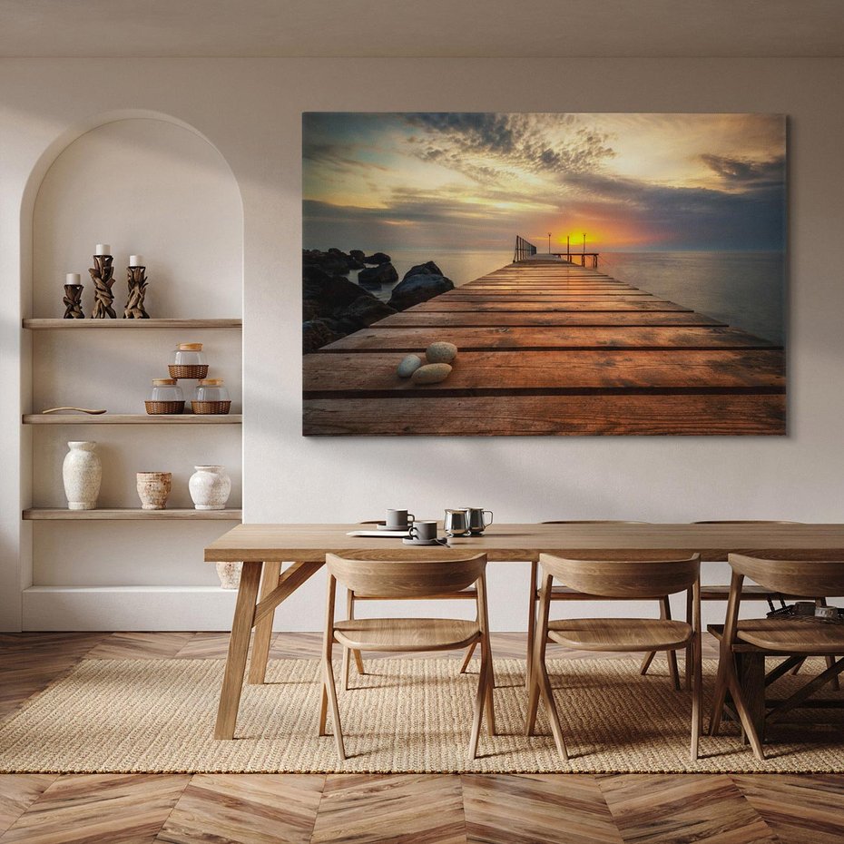 Obraz na płótnie 120x80 - Molo nad bułgarskim morzem - Bułgaria, molo