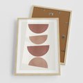 Plakat w ramie 50x70 - Abstrakcyjne Widzenia - abstrakcyjne geometryczne kształty, odcienie brązu i beżu - rama drewno