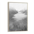 Obraz w ramie 80x120 - Szare Góry - zamglony krajobraz, las - rama drewno