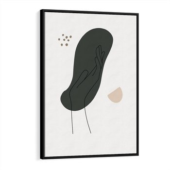 Obraz w ramie 50x70 - Tajemnicze Impulsy - szkic jedną linią, one lone - rama czarna