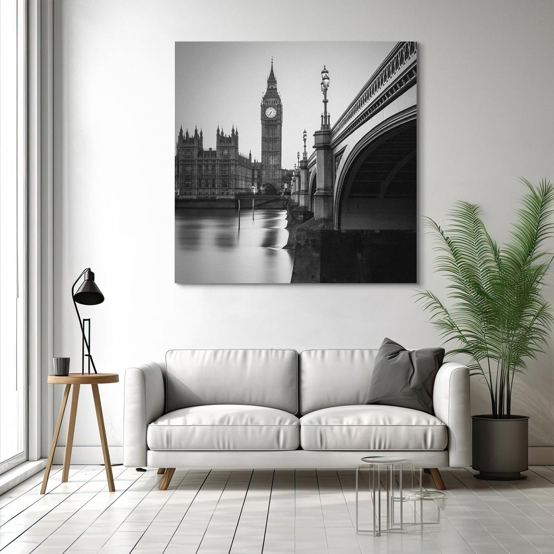 Obraz na płótnie 40x40 - Majestatyczny Big Ben w Londynie - Londyn, most