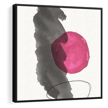 Obraz w ramie 50x50 - Bezczasowe Rytmy - abstrakcyjne nieregularne plamy, czarny - rama czarna