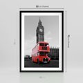 Plakat w ramie 50x70 - Autobusy w tętniącym życiem Londynie - Londyn, autobus - rama czarna