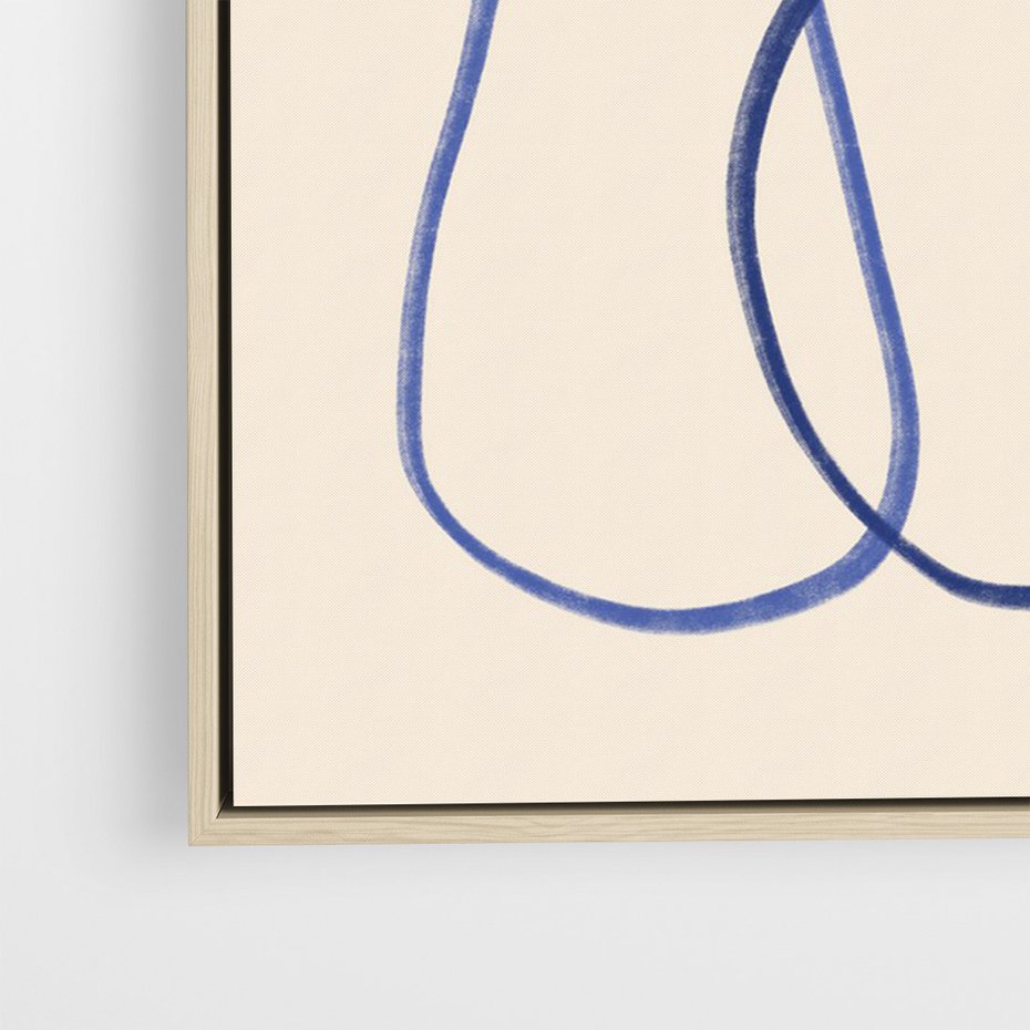 Obraz w ramie 70x100 - Migocące Pastelowe Impresje - minimalistyczny abstrakcyjny obraz, prymitywne kwiatki - rama drewno