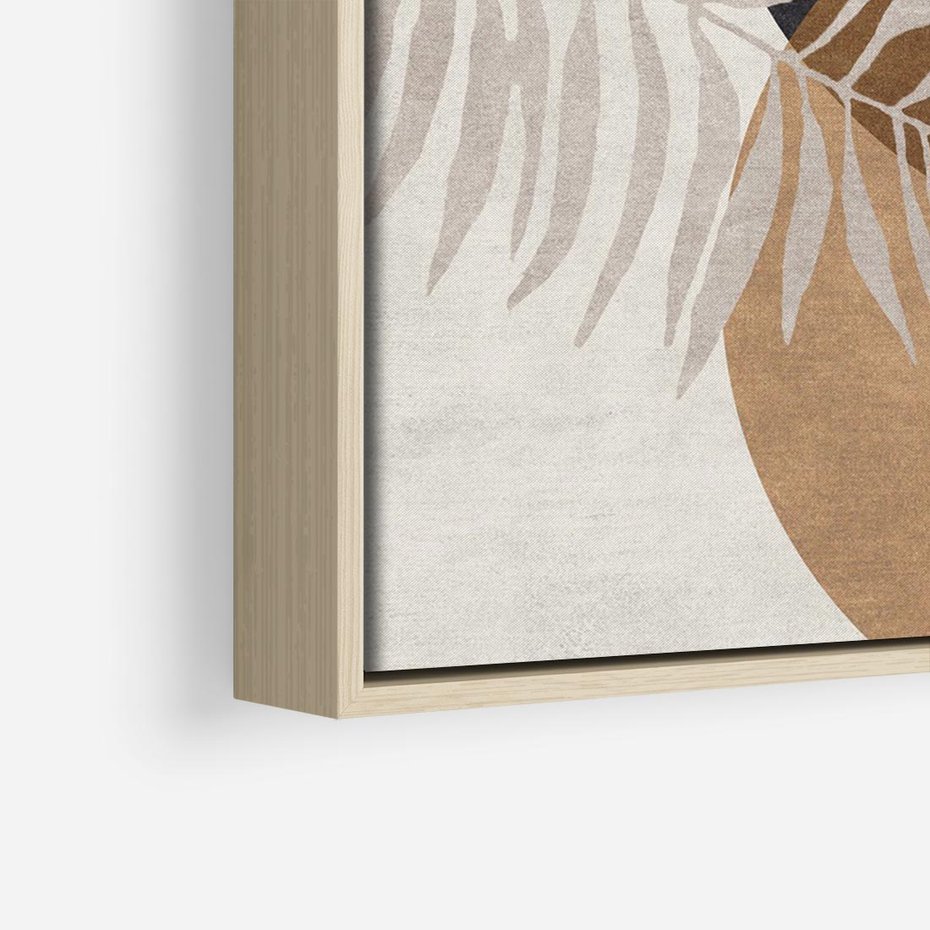 Obraz w ramie 70x50 - Kompozycje ukrytych myśli - symetria, dwa koła po środku - rama drewno