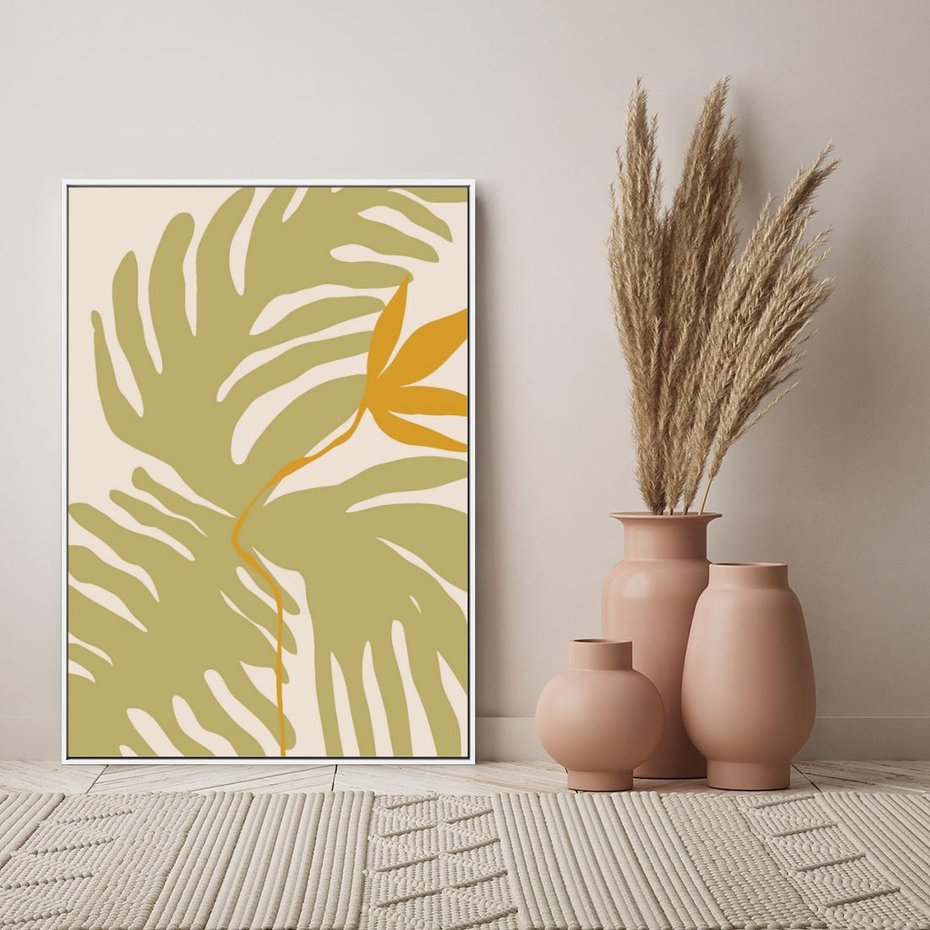 Obraz w ramie 80x120 - Konturem Zmiękczane - minimalistyczny obraz, nowoczesny - rama biała