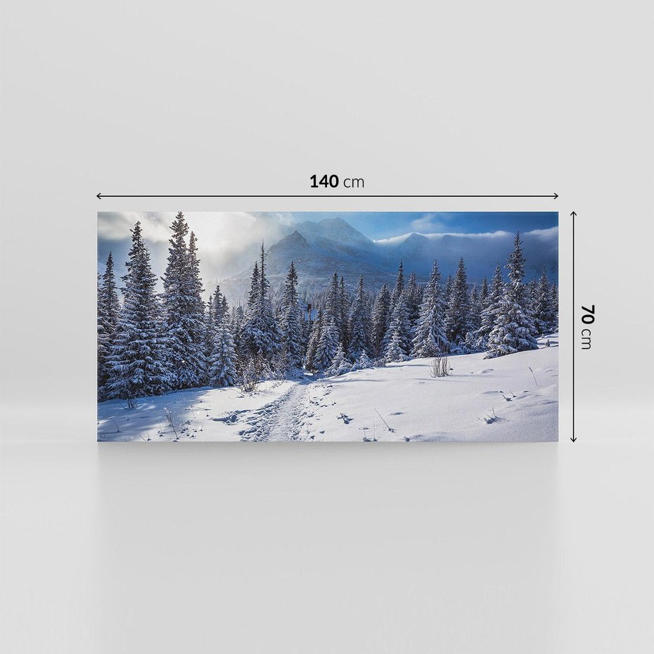 Obraz na płótnie 140x70 - Zimowe góry w lesie - góry, zima