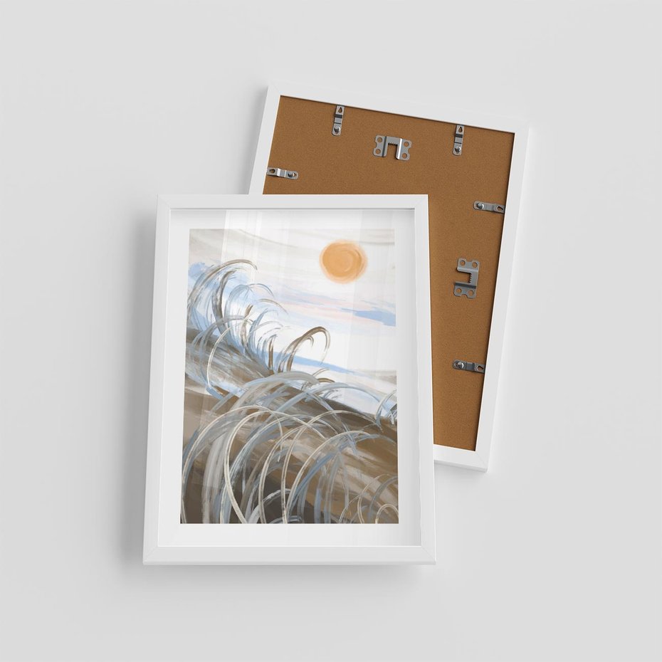 Plakat w ramie 30x40 - Zaklęty Wschód - akwarela, obraz - rama biała