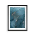 Plakat w ramie 30x40 - Marmurowa Elegancja: Kolory Oceanu - marmur, kolory oceanu - rama czarna