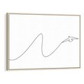 Obraz w ramie 120x80 - Ptasia Linia - ptak, jaskółka - rama drewno