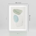 Plakat w ramie 50x70 - Akwarelowa Symfonia Natury - abstrakcyjne delikatne plamy, akwarelowe - rama biała