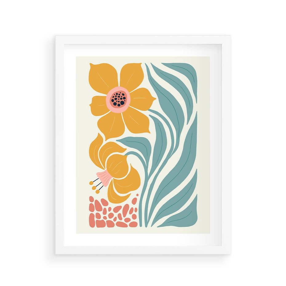 Plakat w ramie 40x50 - Pastelowa Piękność - nowoczesna sztuka, plakat - rama biała