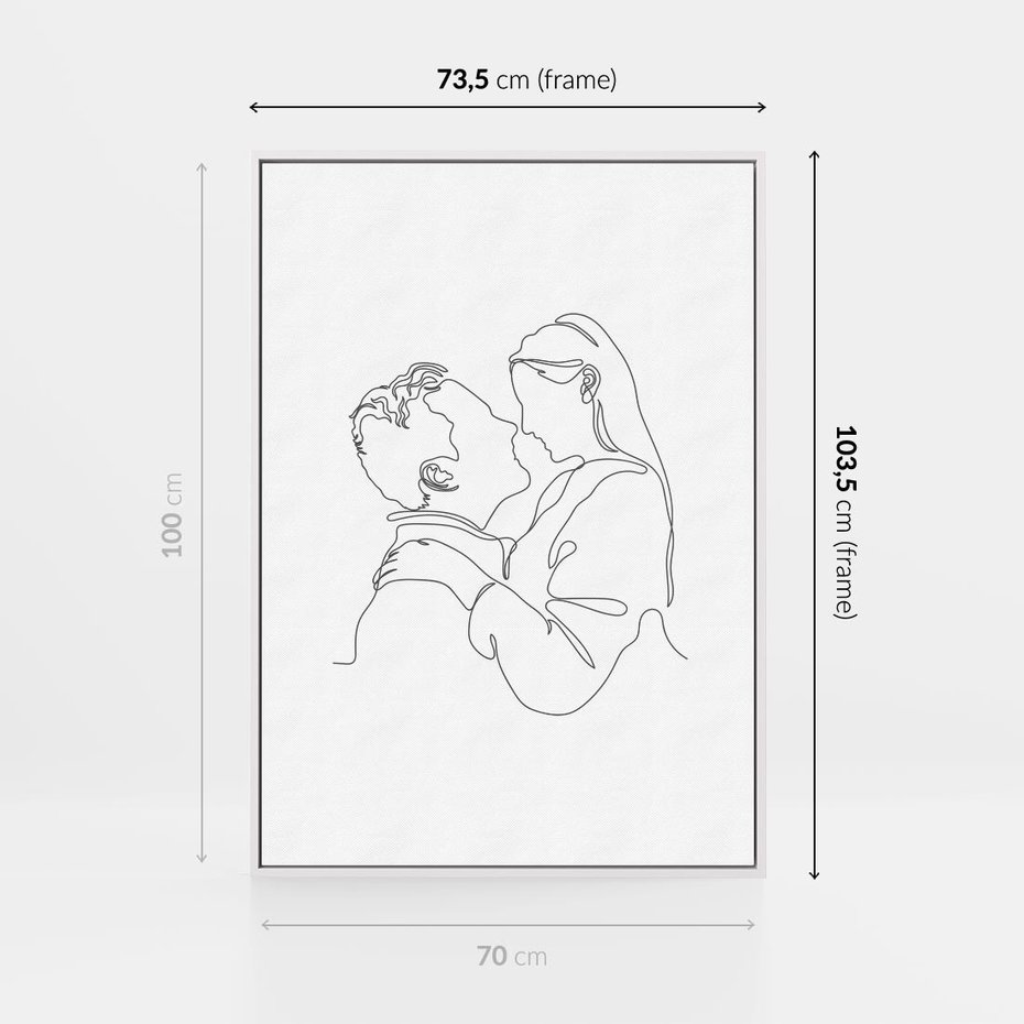 Obraz w ramie 70x100 - Bezgraniczne Tańce - para zakochanych, kobieta i mężczyzna - rama biała