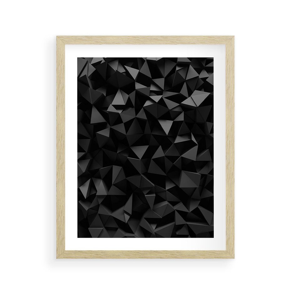 Plakat w ramie 40x50 - Geometryczna nowoczesność - geometryczne, nowoczesne - rama drewno