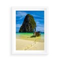 Plakat w ramie 50x70 - Łódź nad Morzem - łodź, morze - rama biała