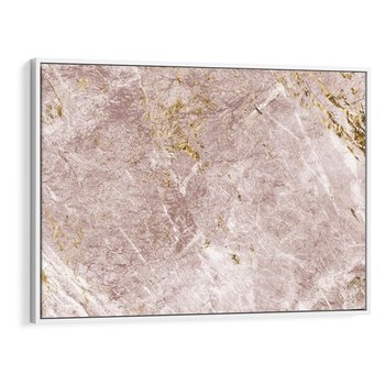 Obraz w ramie 70x50 - Wyjątkowa Stylizacja - marmur, złoto - rama biała