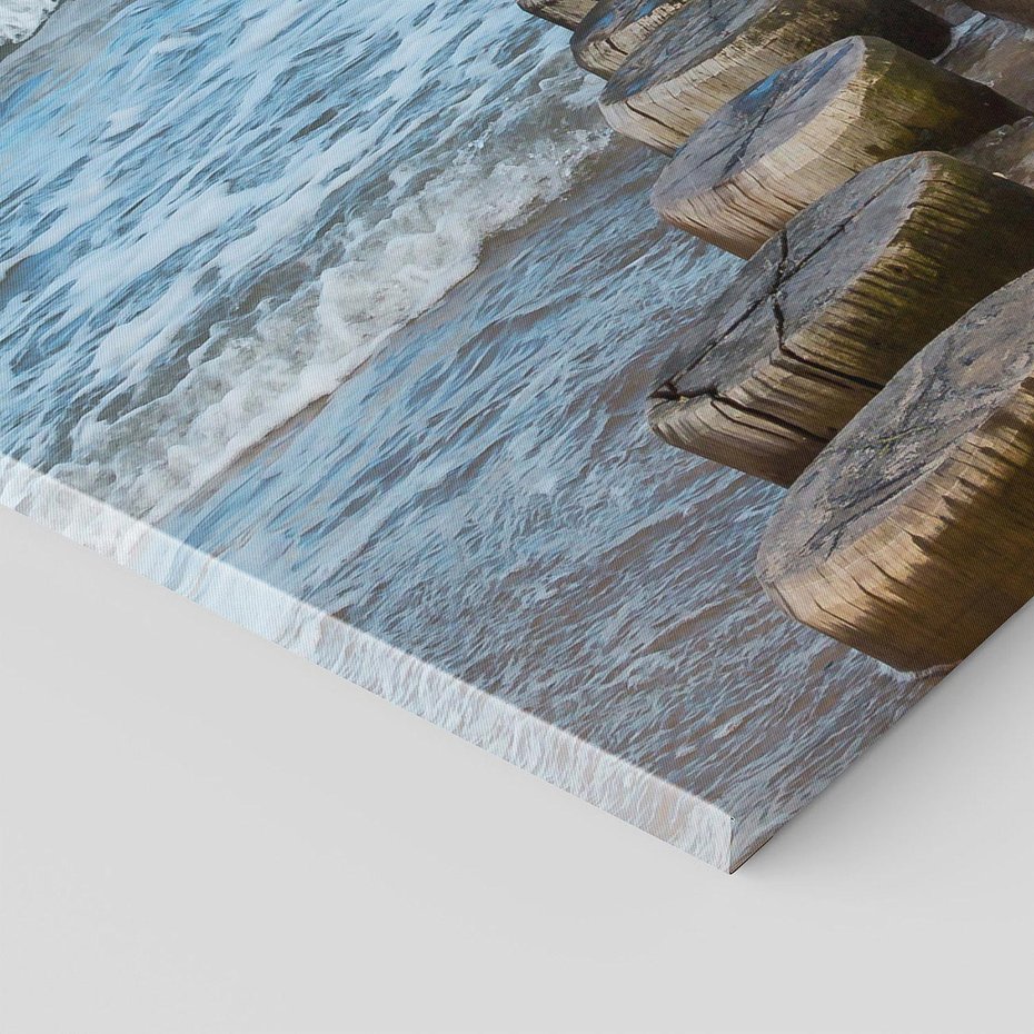 Obraz na płótnie 120x40 - Falochron na brzegu morza - falochron, morze