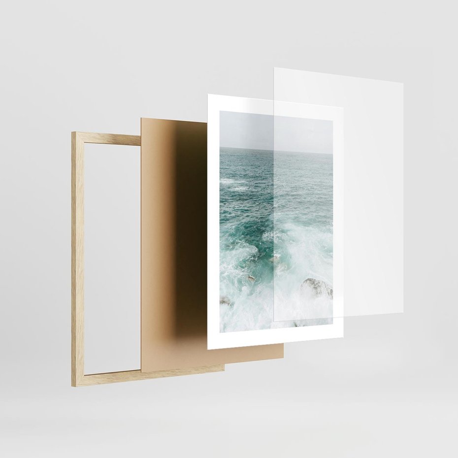 Plakat w ramie 30x40 - Wzburzony Żywioł - morze, ocean - rama drewno