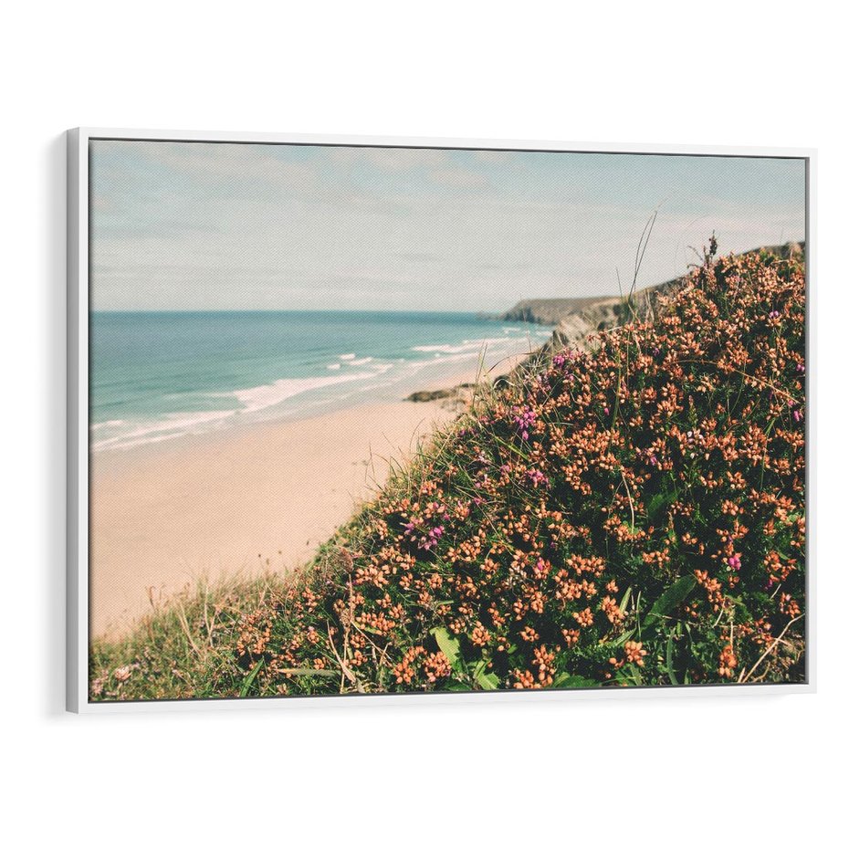 Obraz w ramie 70x50 - Perspektywa Klifu - fotografia, ocean - rama biała