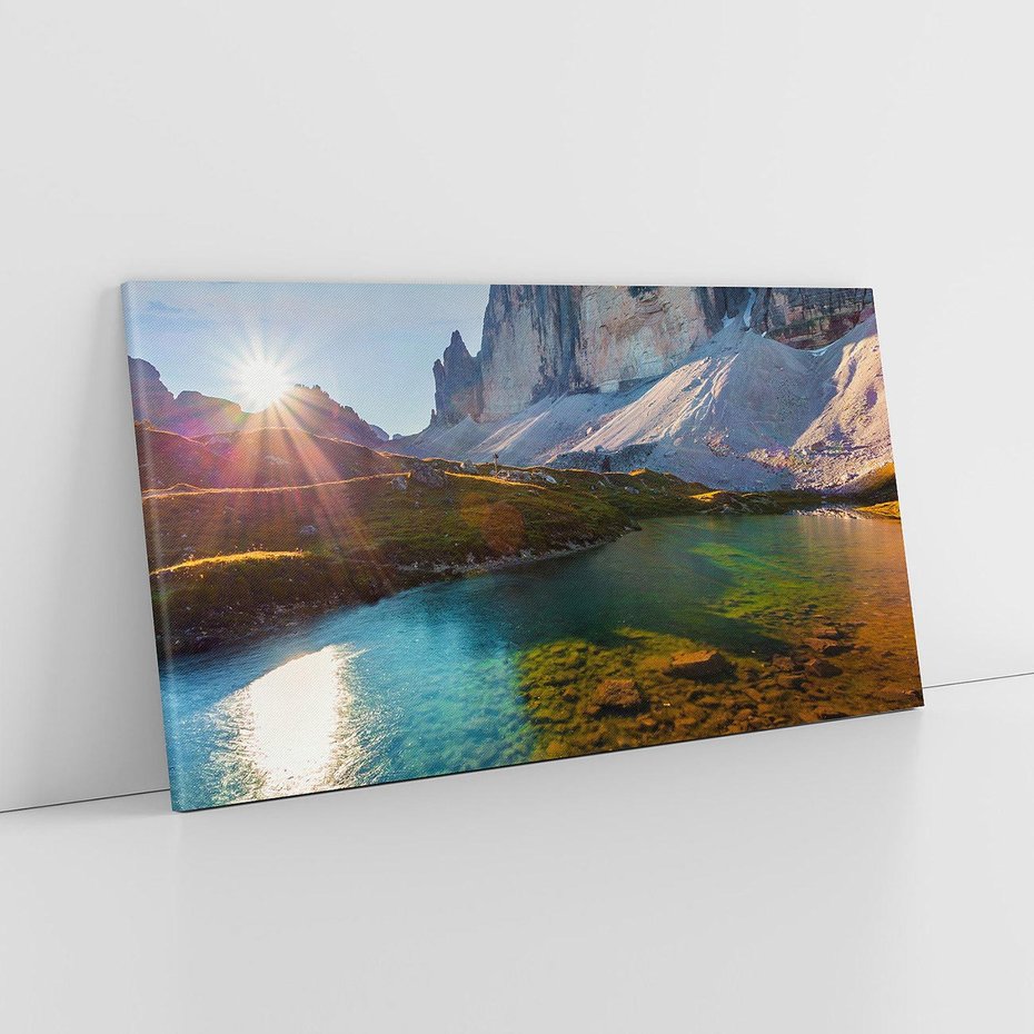 Obraz na płótnie 120x60 - Jezioro wśród majestatycznych gór - jezioro, góry