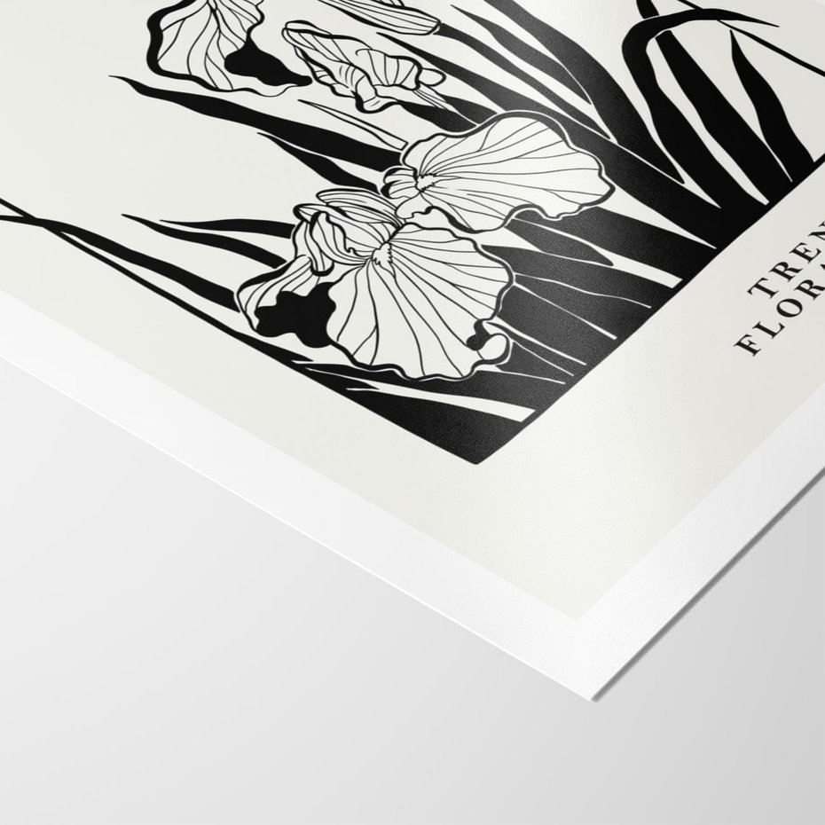 Plakat bez ramy 21x30 - Spojrzenia na szkicowaną przeszłość - kwiaty, typografia