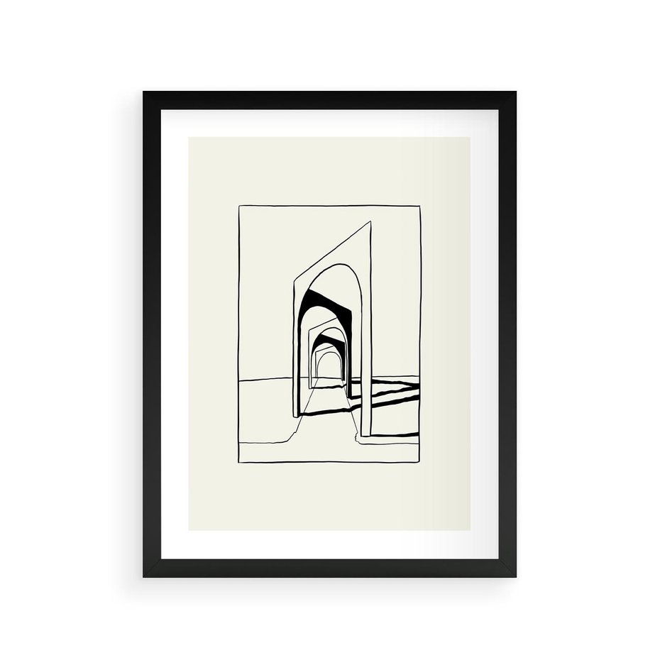 Plakat w ramie 30x40 - Poezja światła i cienia - nowoczesna sztuka, minimalistyczny styl - rama czarna