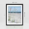 Plakat w ramie 40x50 - Przytulna Śródziemnomorska Trawa - plaża, trawy - rama czarna