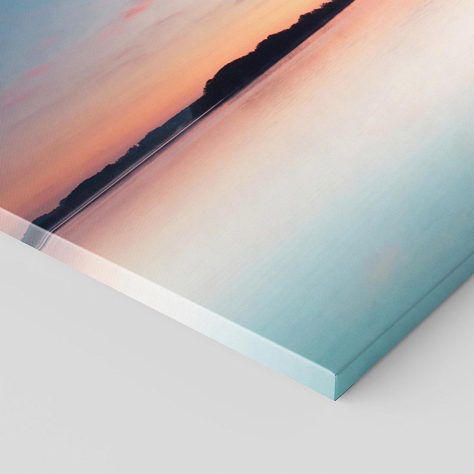 Obraz na płótnie 120x60 - Złote zachody słońca - jezioro, molo