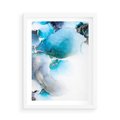 Plakat w ramie 50x70 - Marmur złotą akwarelą - marmur, akwarela - rama biała