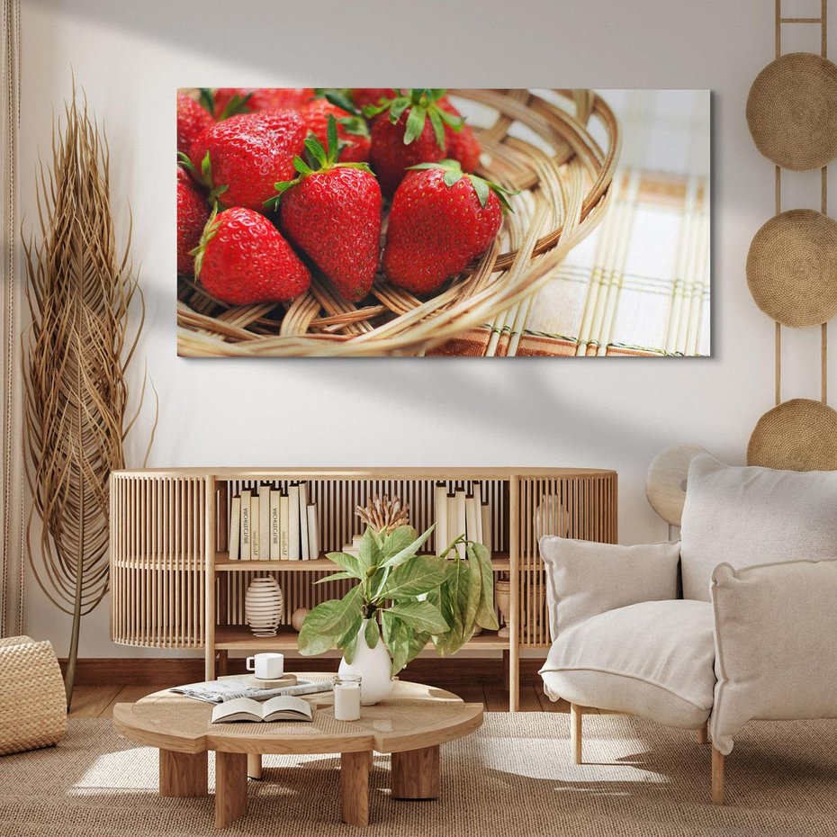 Obraz na płótnie 140x70 - Truskawka Radość Lata - truskawka, owoc