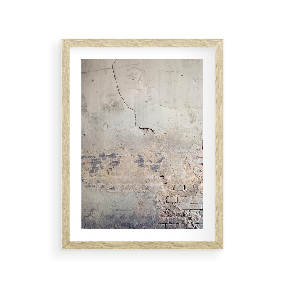 Plakat w ramie 30x40 - Surowość ściany z betonu - ściana, beton - rama drewno