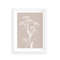 Plakat w ramie 30x40 - Harmonijne Mini Boho - minimalistyczny delikatny obraz, beżowe odcienie - rama biała