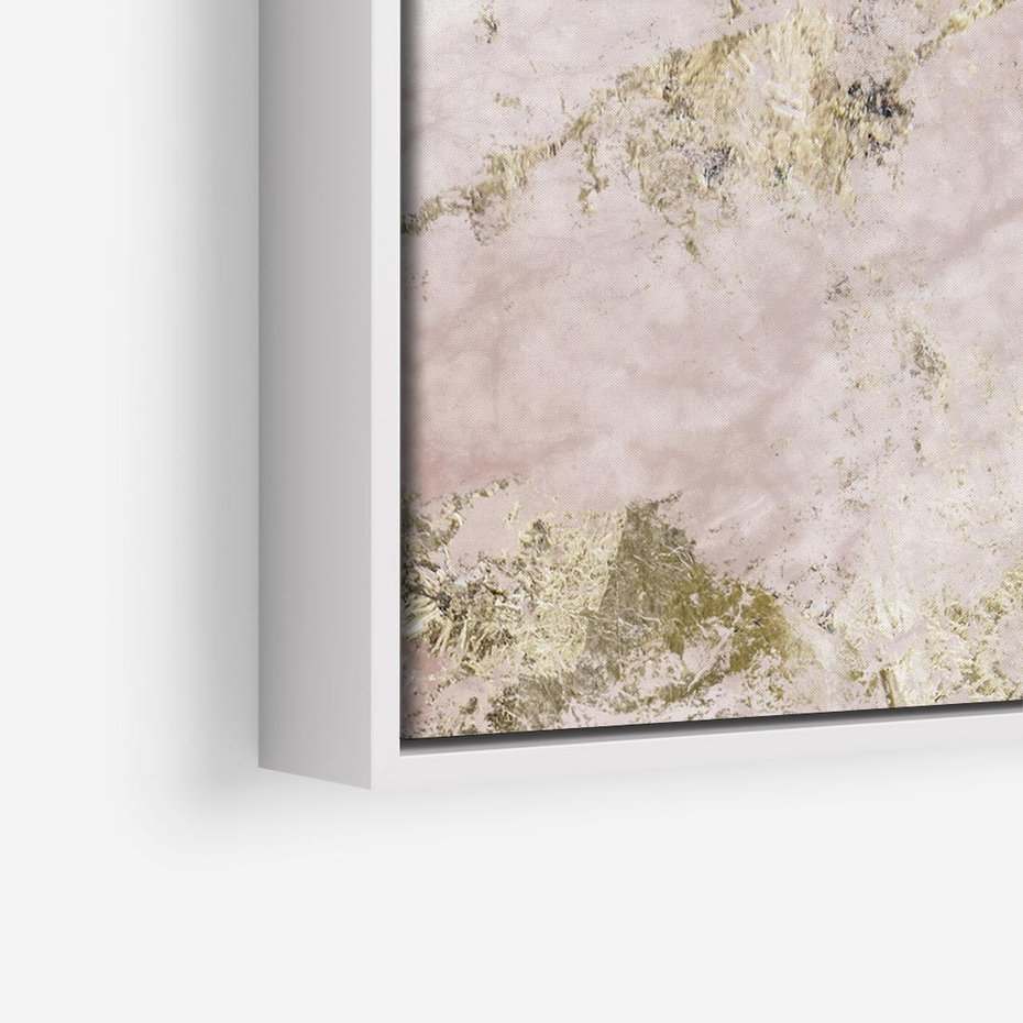 Obraz w ramie 80x80 - Piękno w Szczegółach - marmur, złoto - rama biała